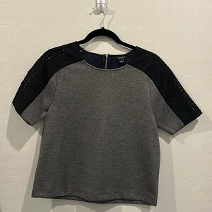 Ann Taylor top. Gray and navy blue Size small. Good condition.